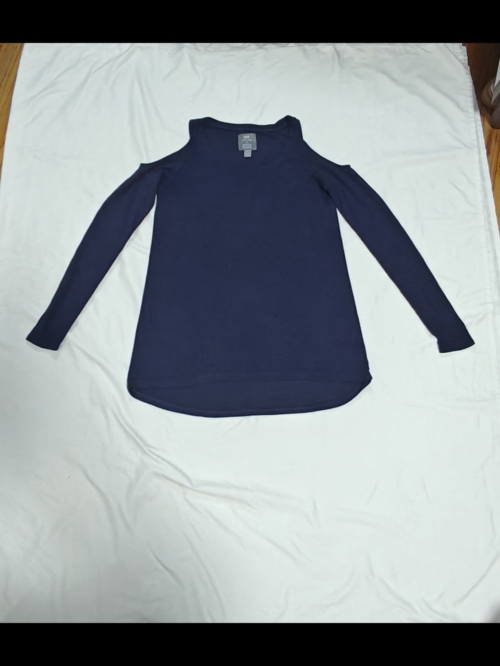 aerie Navy Cold-Shoulder Long Sleeve Top